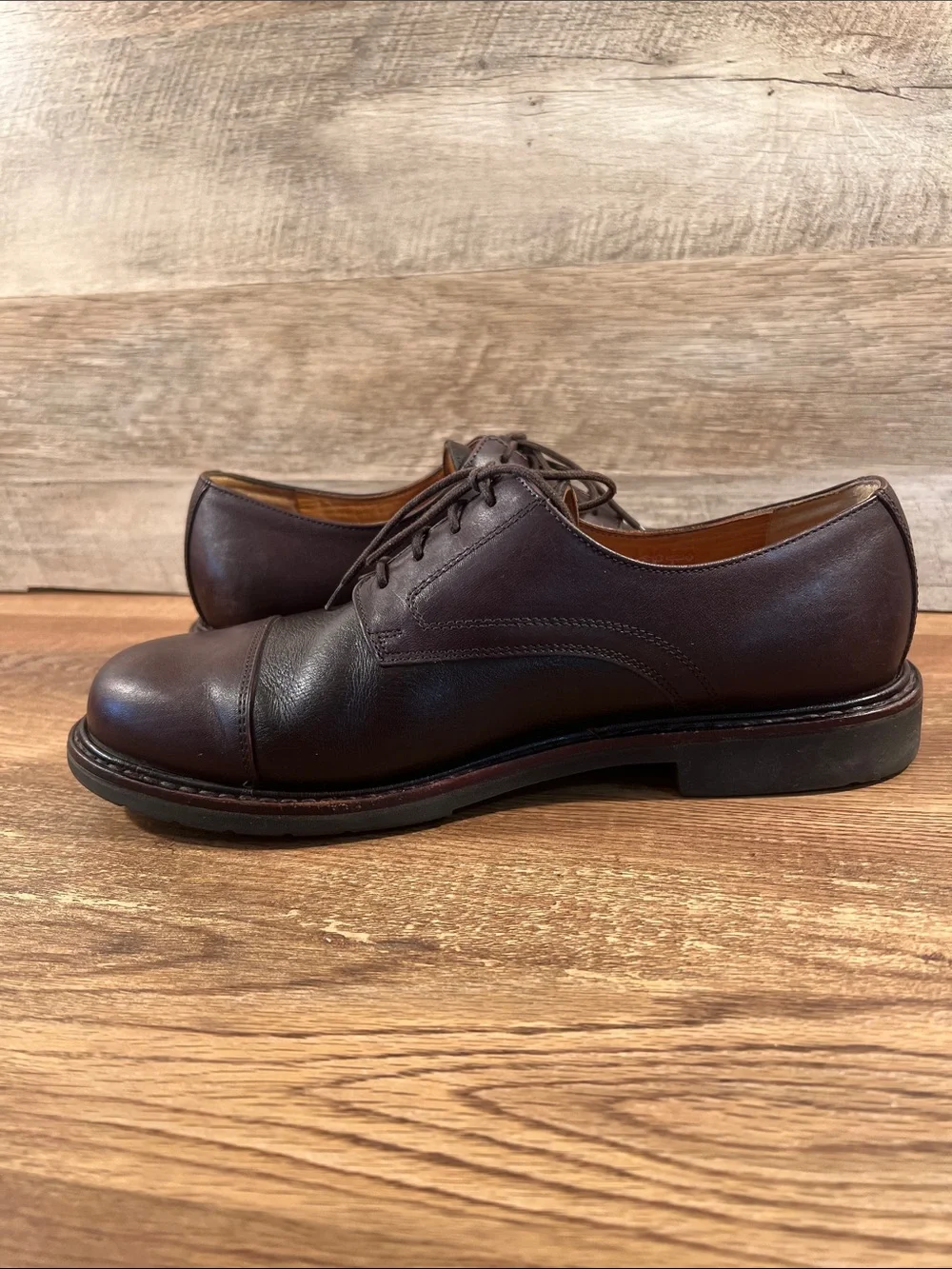 Mephisto Marlon Melchior Men 10 Brown Leather Cap Toe Derby Dress Shoes Rubber